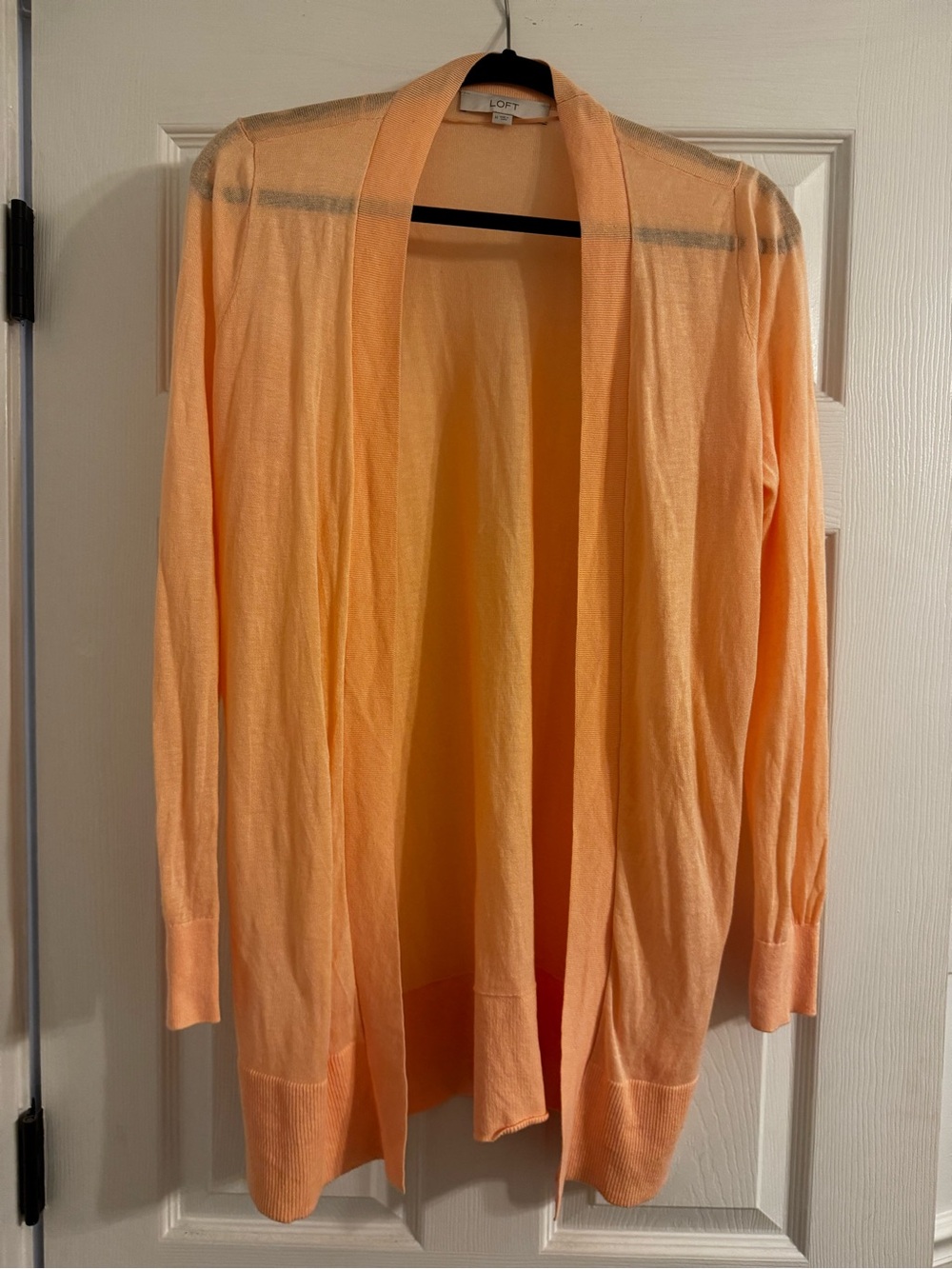 LOFT Peach Open-Front Lightweight Cardigan
